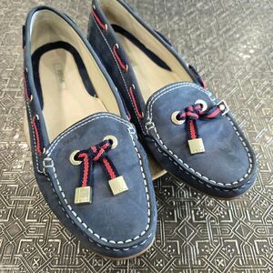 🐢 Geox Respira Blue Suede Loafers Size 8.5